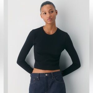Aritzia Homestretch Crew Waist Long Sleeve, Small, Black